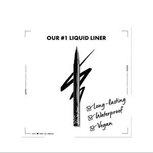 NYX Black Liquid Liner - Waterproof and Vegan Bundle